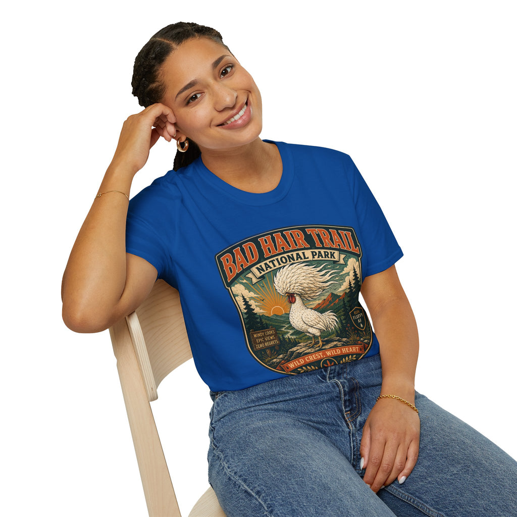 Bad Hair Trail Adventure Badge Polish Chicken T-Shirt