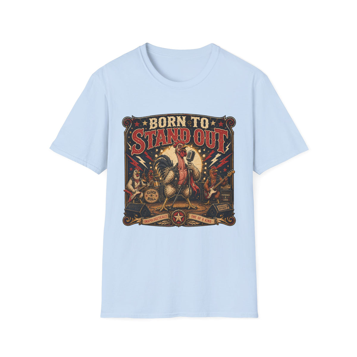 Born to Stand Out Rock Band Naked Neck T-shirt, photo 3