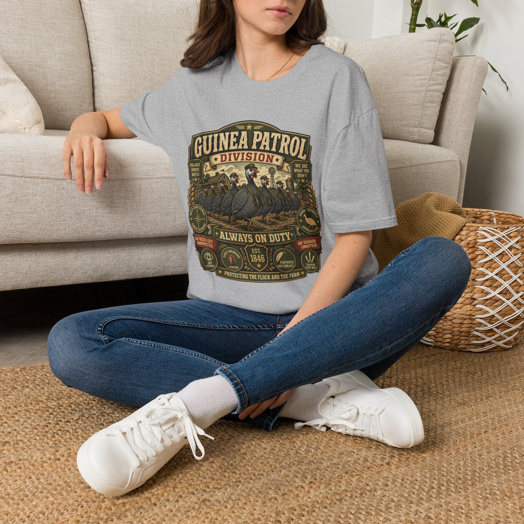 Guinea Patrol Division T-Shirt — Always On Duty Farm Security Tee