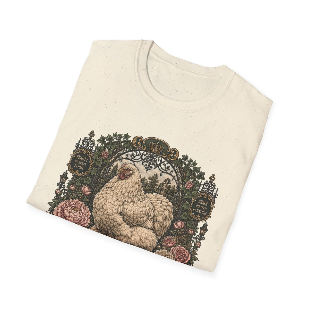 Queen of the Feathered Garden Cochin T-Shirt — Elegant Victorian Hen Tee
