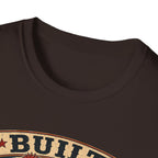 Barred Rock Rooster T-Shirt — "Built the Old Fashioned Way" Farm Vintage Tee
