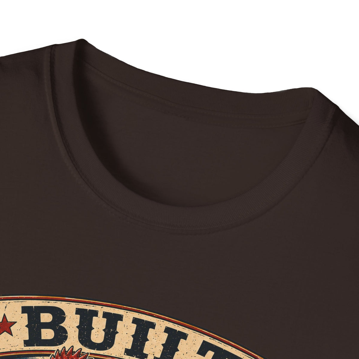 Barred Rock Rooster T-Shirt — "Built the Old Fashioned Way" Farm Vintage Tee