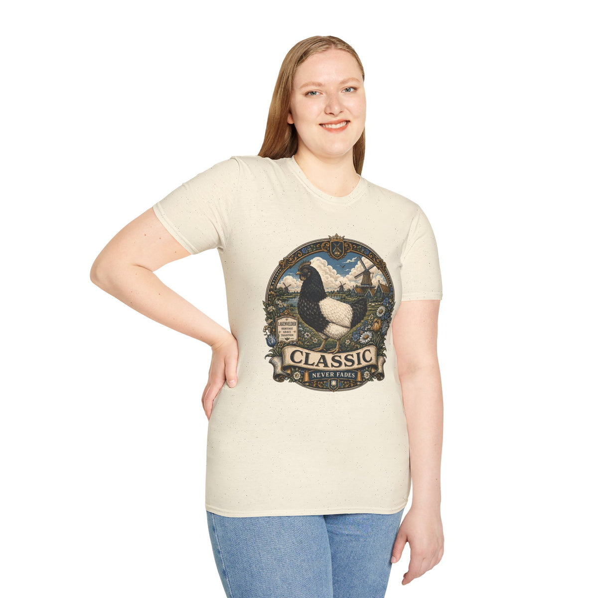 Lakenvelder Heritage Badge T-Shirt — Classic Never Fades Rooster Tee
