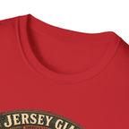 Jersey Giant Heritage Badge T-Shirt — America's Largest Breed Rooster Tee