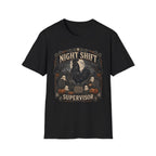 Night Shift Supervisor Ayam Cemani T-Shirt — Graveyard Rooster Graphic Tee