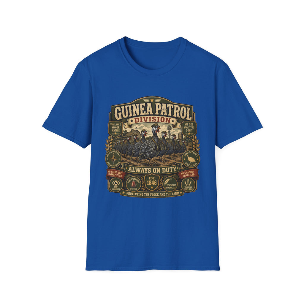 Guinea Patrol Division T-Shirt — Always On Duty Farm Security Tee