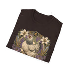 Strength in Grace Brahma Hen T-Shirt — Botanical Rooster Art Tee