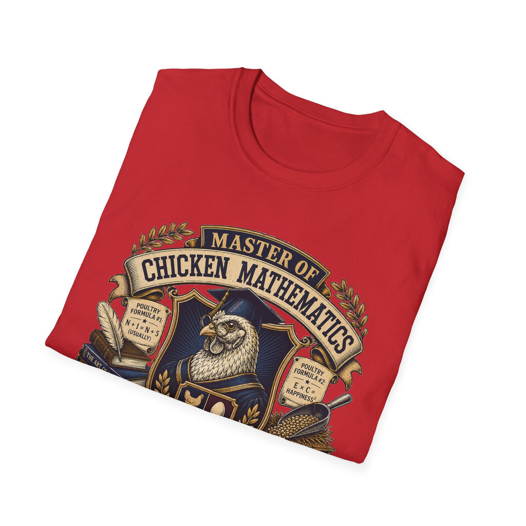 Master of Chicken Mathematics T-Shirt — Collegiate Crest Graphic Tee