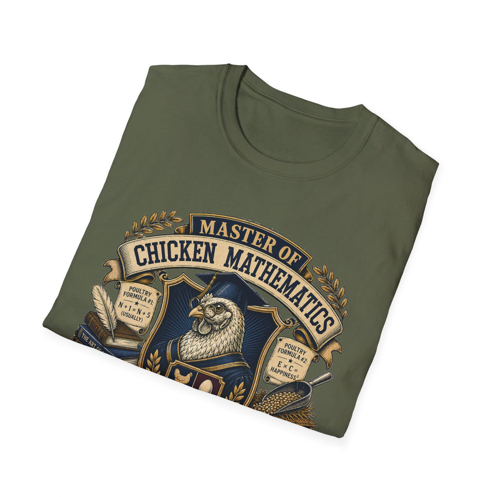 Master of Chicken Mathematics T-Shirt — Collegiate Crest Graphic Tee