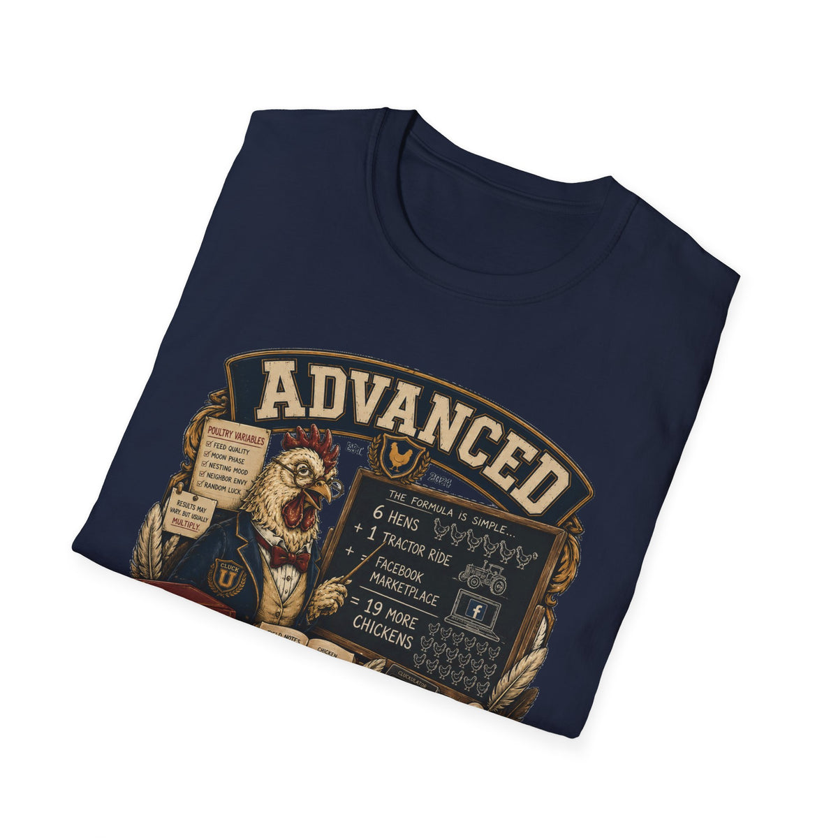 Advanced Chicken Mathematics T-Shirt — 19 More Chickens Formula Tee