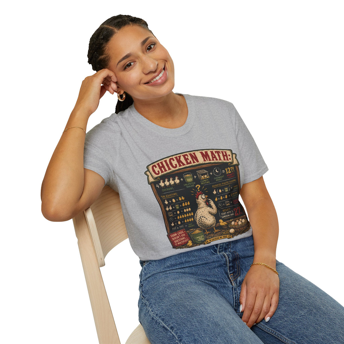 Advanced Poultry Algebra T-Shirt — Chicken Math Chaos Graphic Tee