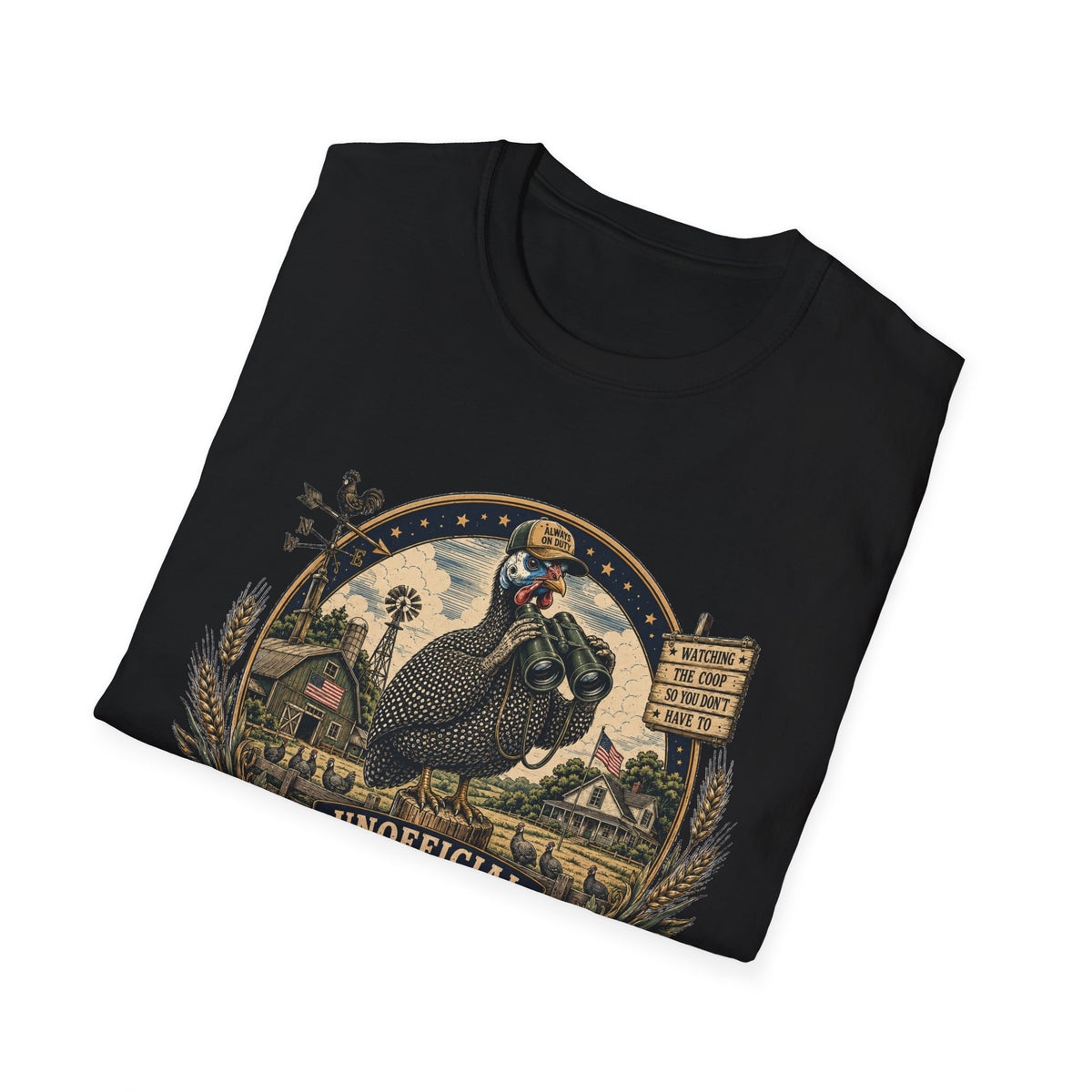 Guinea Fowl Neighborhood Watch T-Shirt — Watching The Coop So You Don't Have To Tee