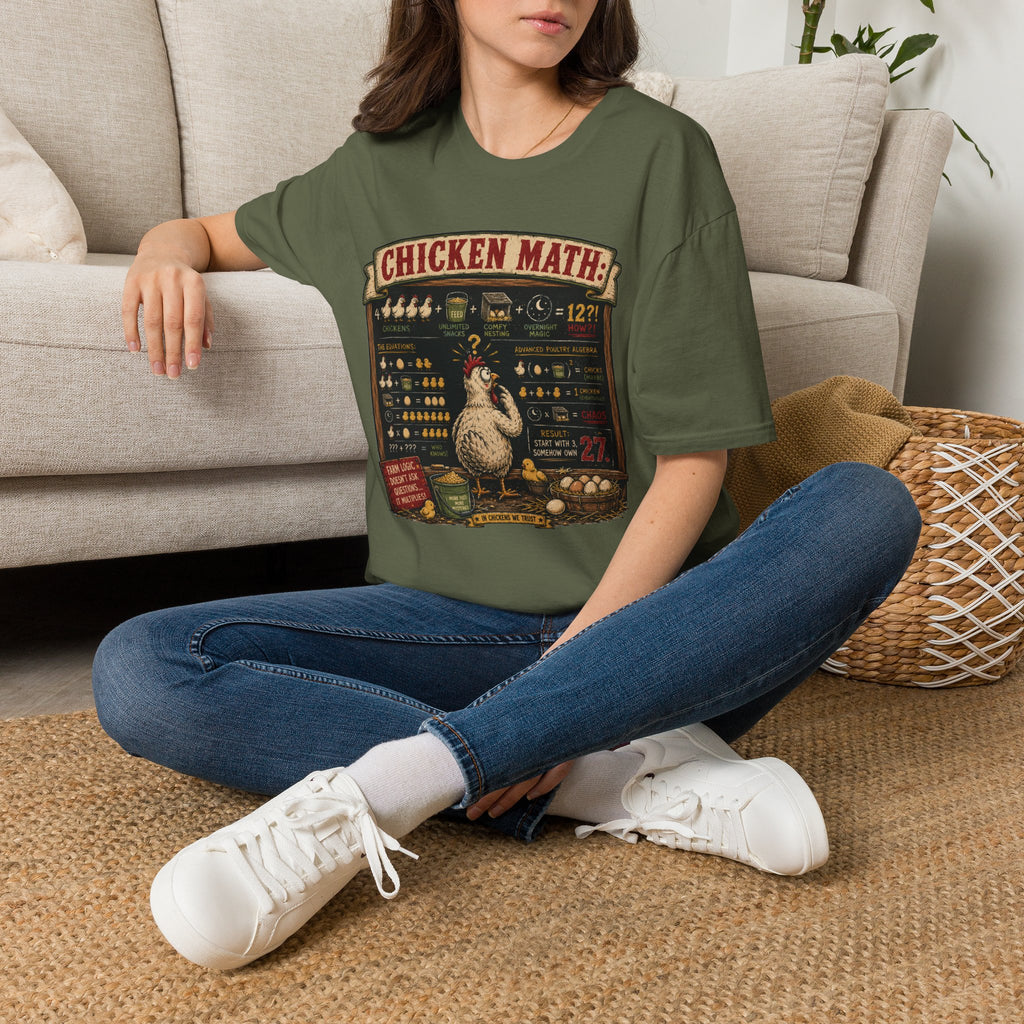 Advanced Poultry Algebra T-Shirt — Chicken Math Chaos Graphic Tee