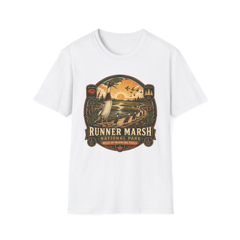 Runner Marsh National Park Badge T-Shirt — Indian Runner Duck Vintage Tee
