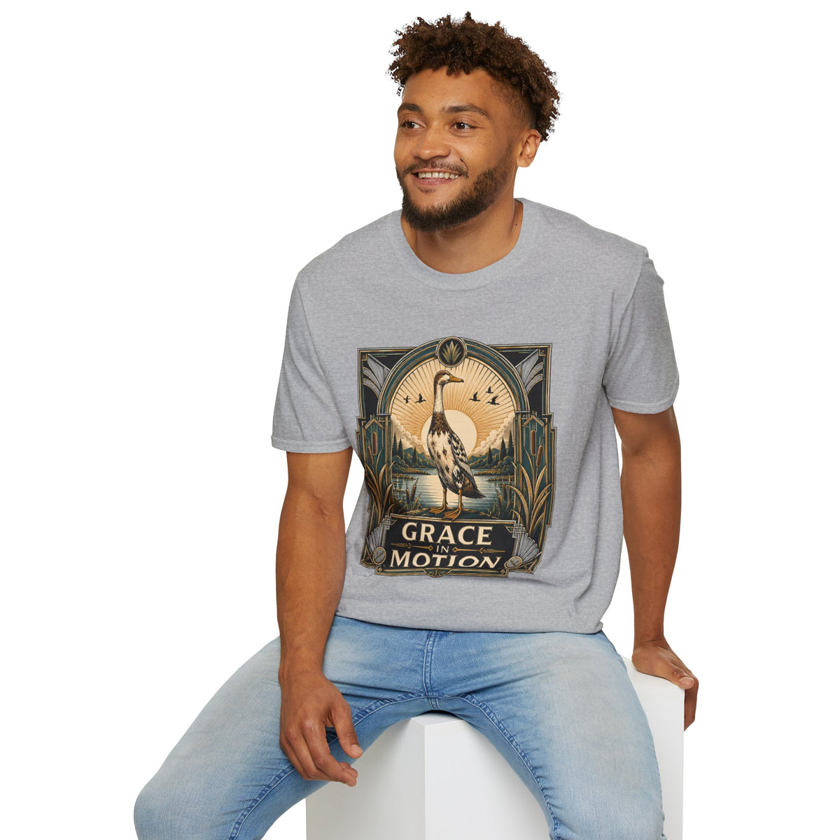 Grace in Motion Indian Runner T-Shirt — Elegant Duck Portrait Tee