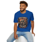 Free Range Road Crew Brahma T-Shirt — Biker Rooster Graphic Tee