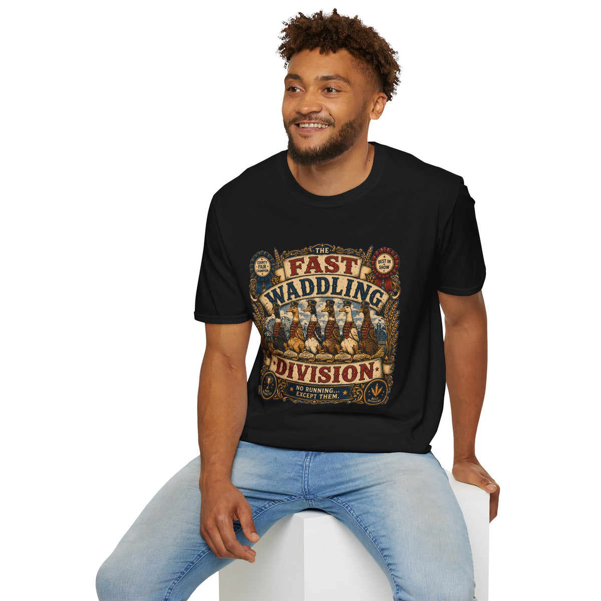 Fast Waddling Division Indian Runner T-Shirt — No Running, Except Them Tee