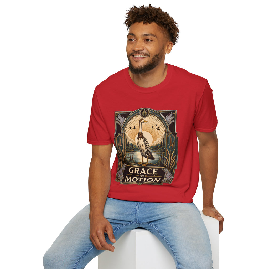 Grace in Motion Indian Runner T-Shirt — Elegant Duck Portrait Tee