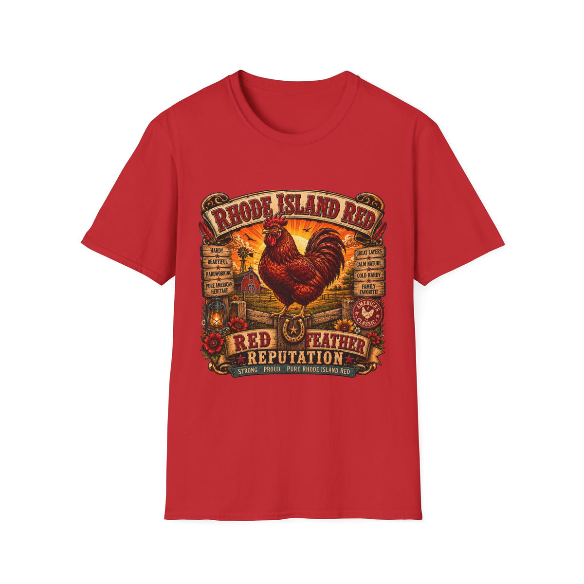 Rhode Island Red Reputation T-Shirt — Heritage Breed Graphic Tee