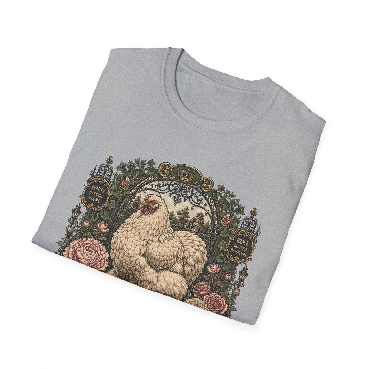 Queen of the Feathered Garden Cochin T-Shirt — Elegant Victorian Hen Tee