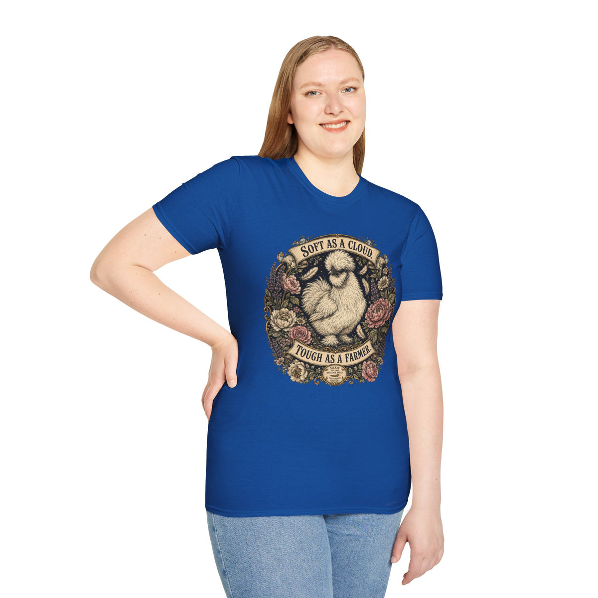 Soft as a Cloud Silkie T-Shirt — Floral Wreath Hen Tee