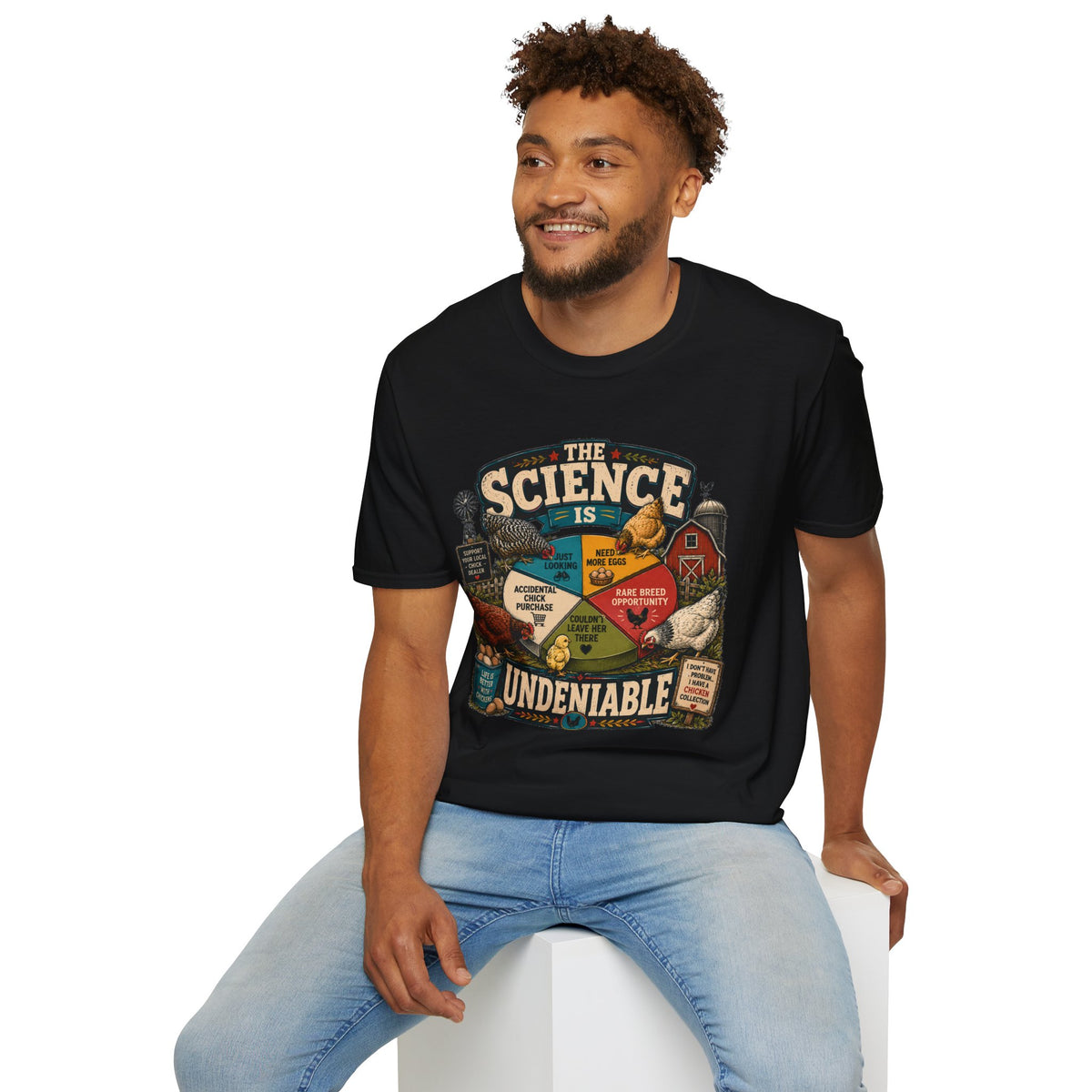The Science Is Undeniable T-Shirt — Chicken Math Pie Chart Tee