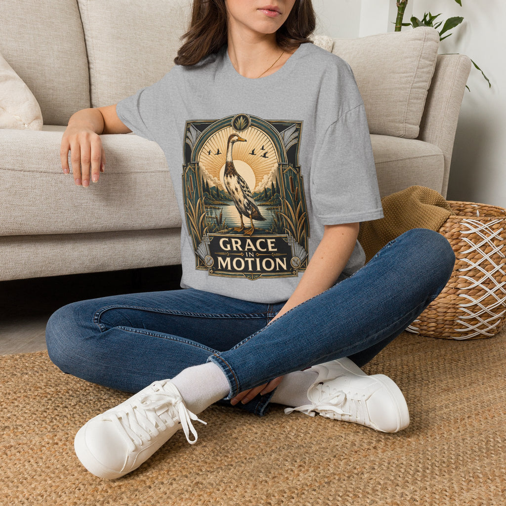 Grace in Motion Indian Runner T-Shirt — Elegant Duck Portrait Tee