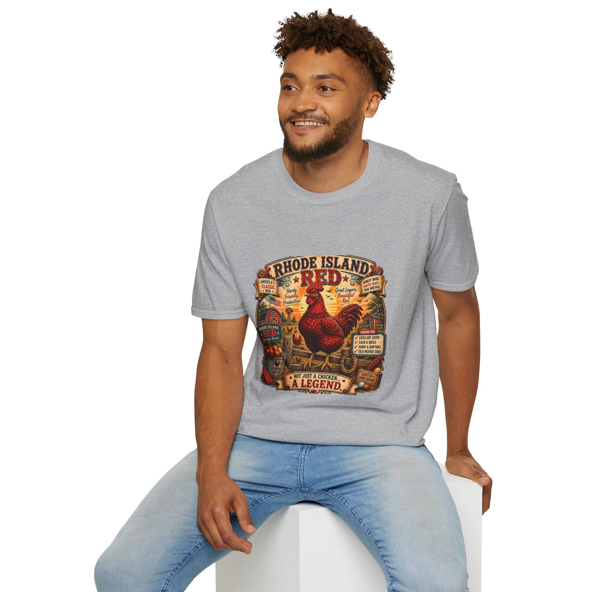 America's Classic Red T-Shirt — Vintage Rhode Island Red Label Tee