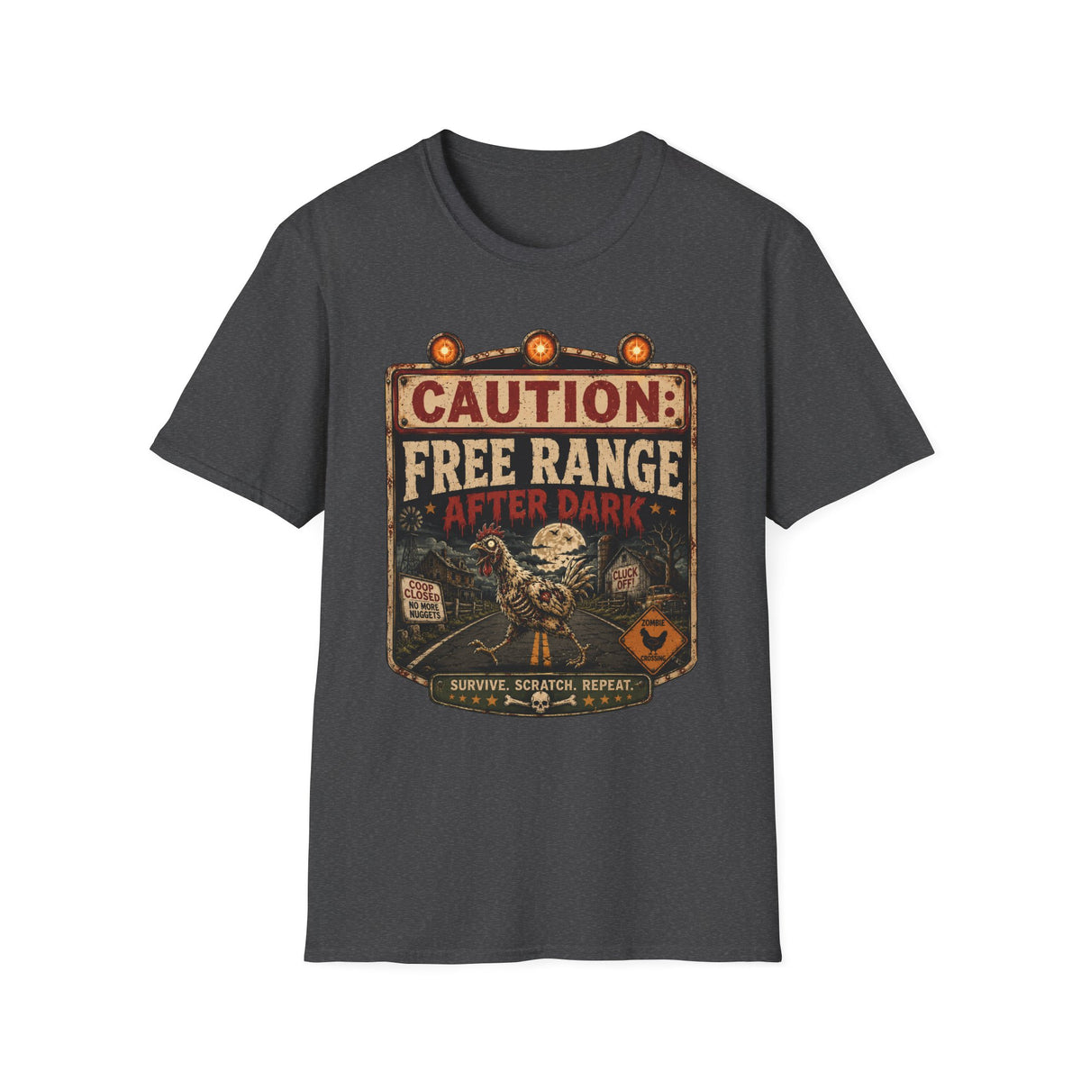 Zombie Chicken Crossing at Night T-shirt, photo 7