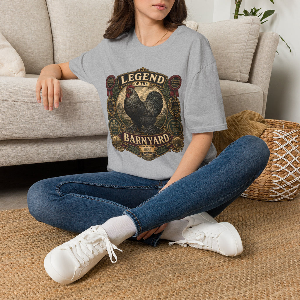 Legend of the Barnyard Dark Brahma T-Shirt — Vintage Rooster Label Tee