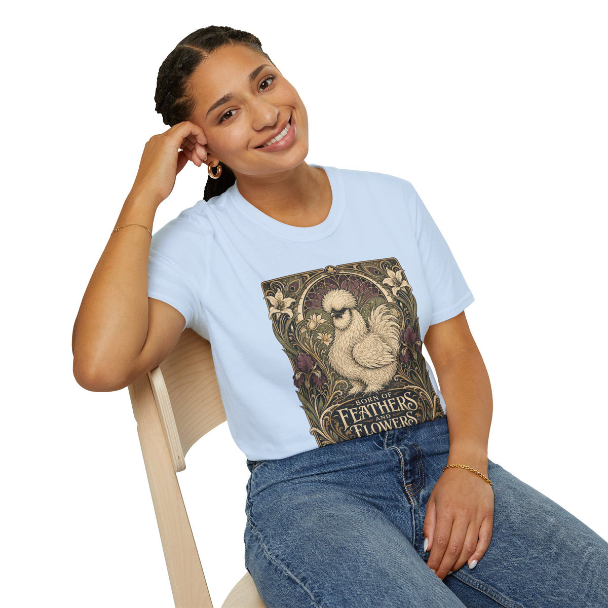 Wildflower Silkie T-Shirt — Art Nouveau Botanical Hen Tee