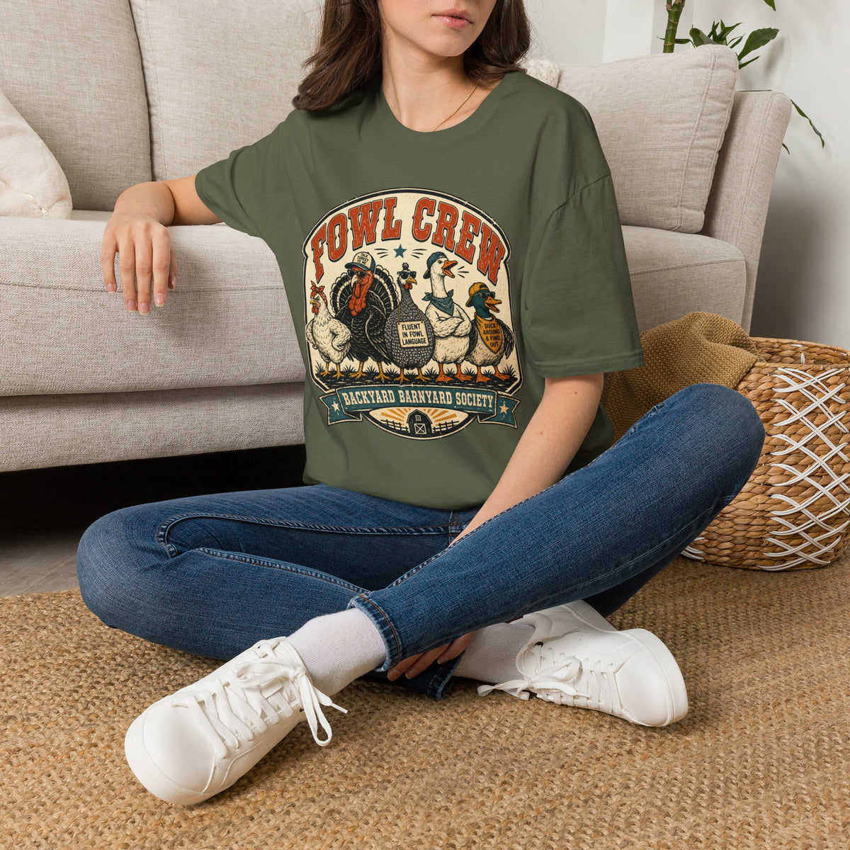 Fowl Crew Vintage Poultry T-Shirt – Funny Farm Animal Graphic Tee
