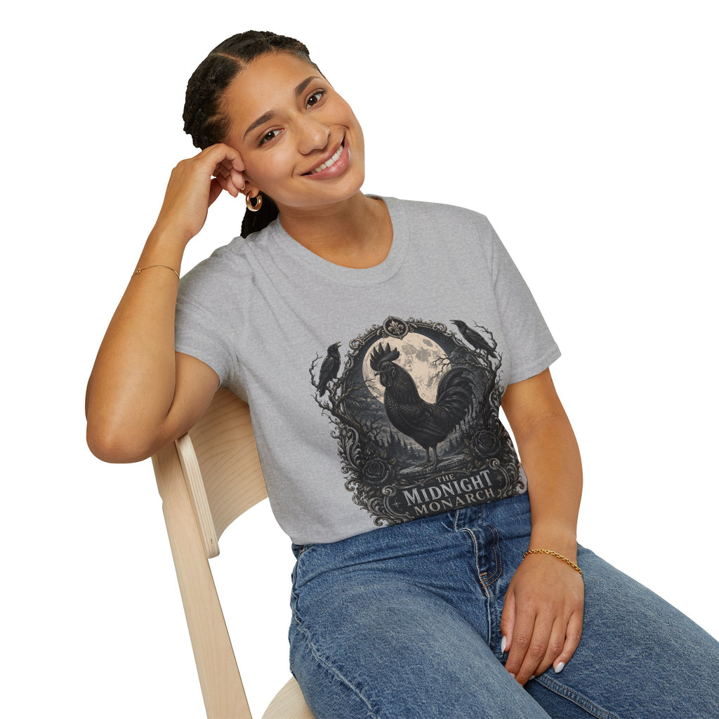 The Midnight Monarch Ayam Cemani T-Shirt — Moonlit Rooster Graphic Tee