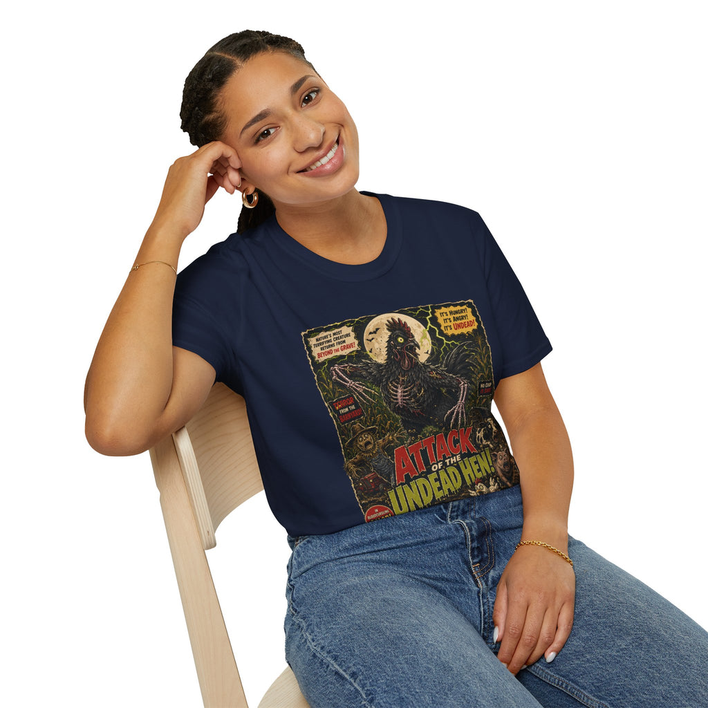 Attack of the Undead Hen T-Shirt — Zombie Chicken Halloween Tee