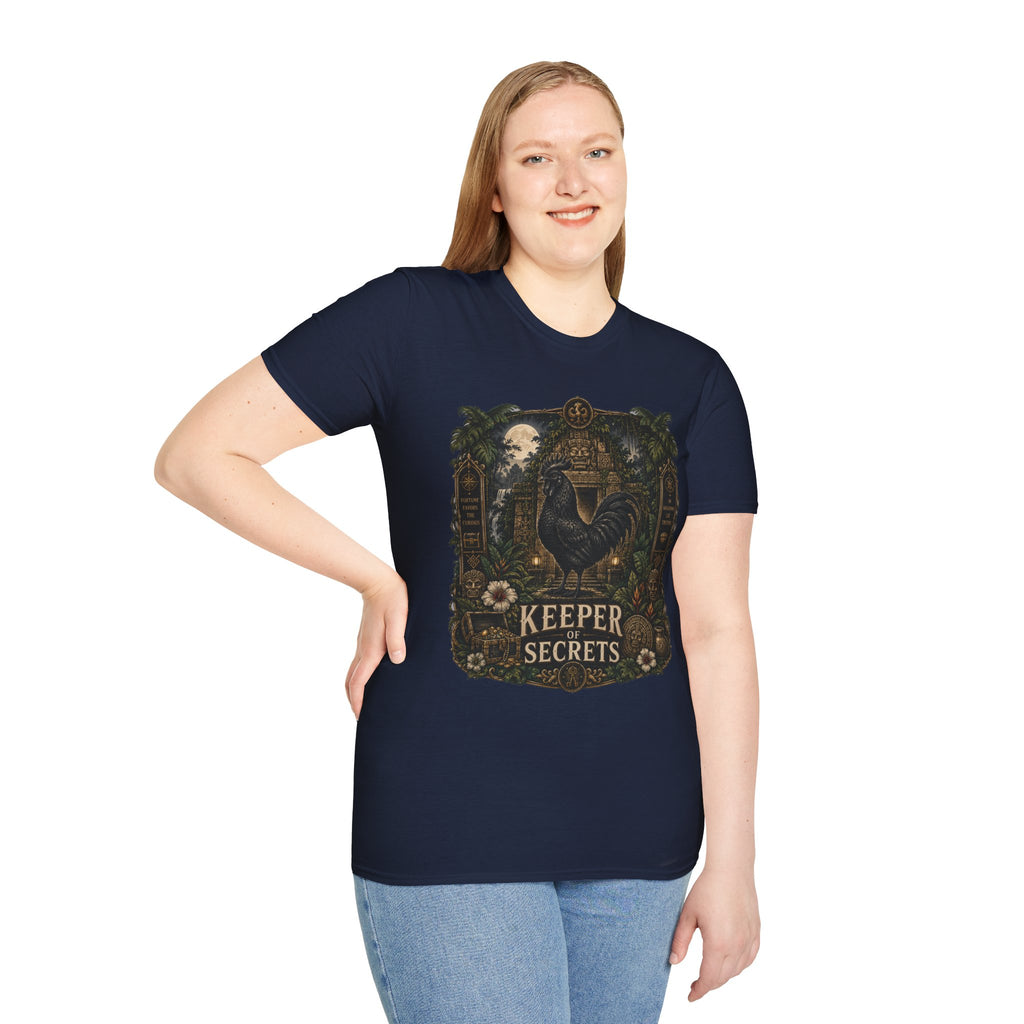 Keeper of Secrets Ayam Cemani T-Shirt — Jungle Temple Rooster Graphic Tee