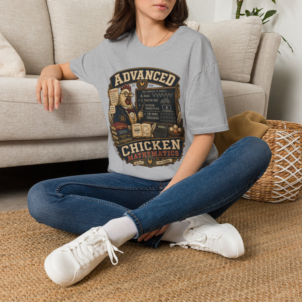 Advanced Chicken Mathematics T-Shirt — 19 More Chickens Formula Tee
