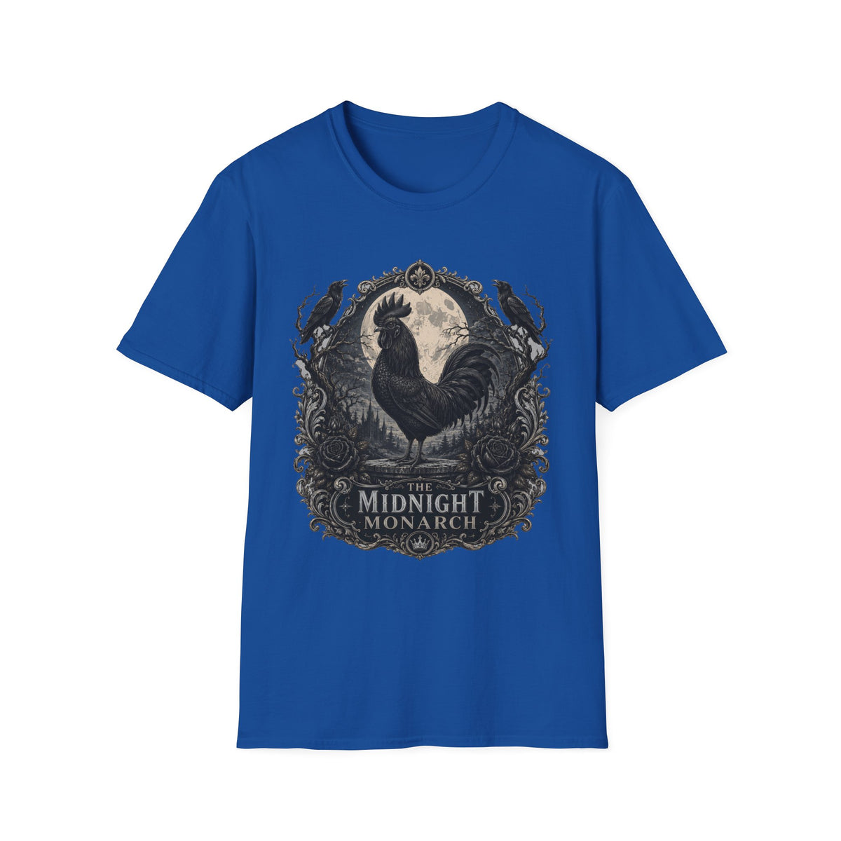The Midnight Monarch Ayam Cemani T-Shirt — Moonlit Rooster Graphic Tee