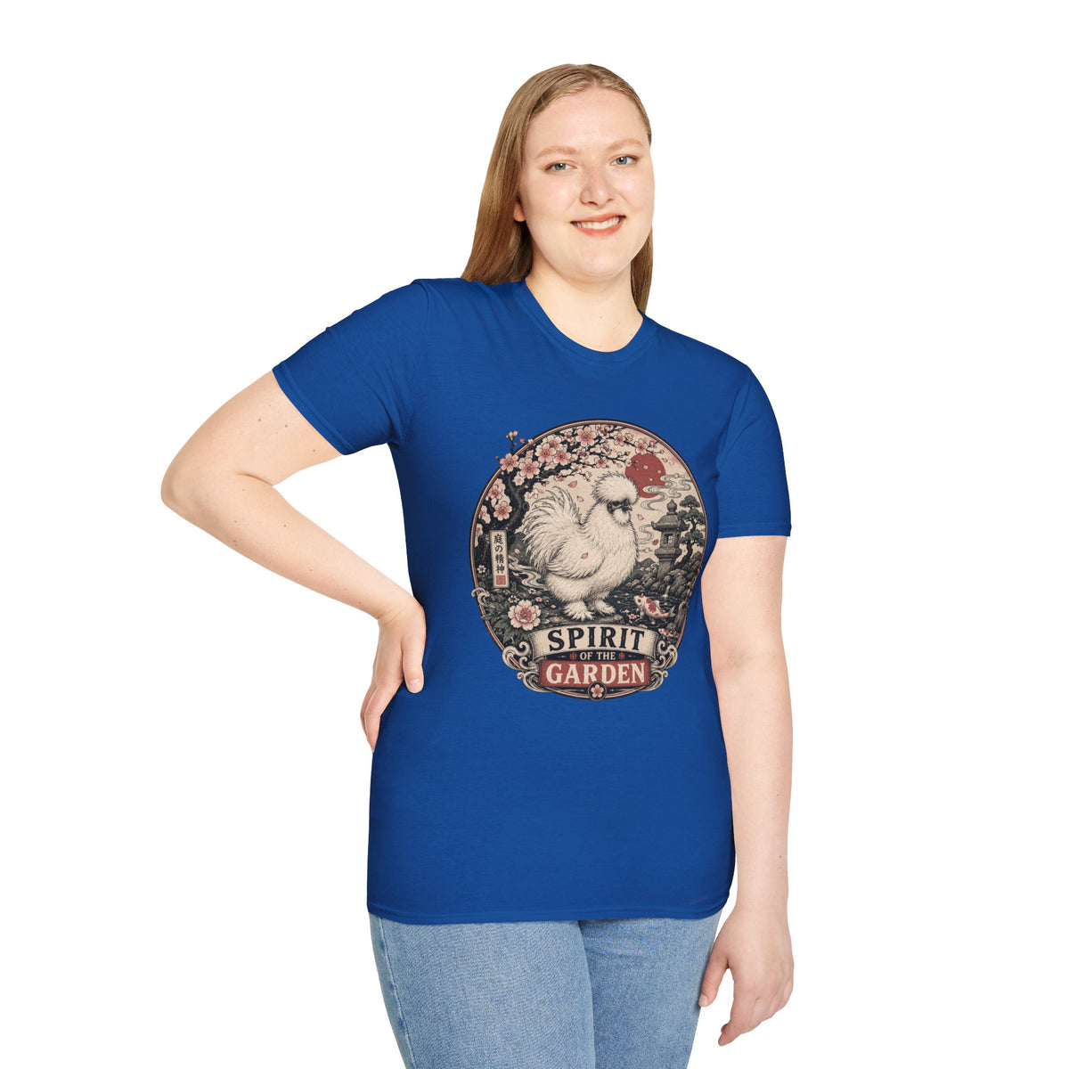 Blossom Garden Silkie T-Shirt — Japanese Woodblock Hen Tee