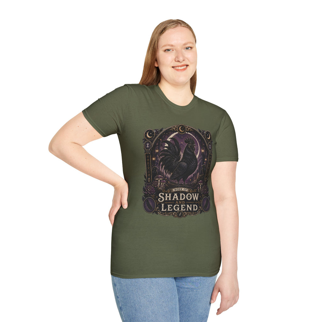 Shadow and Legend Ayam Cemani T-Shirt — Gothic Emblem Rooster Tee