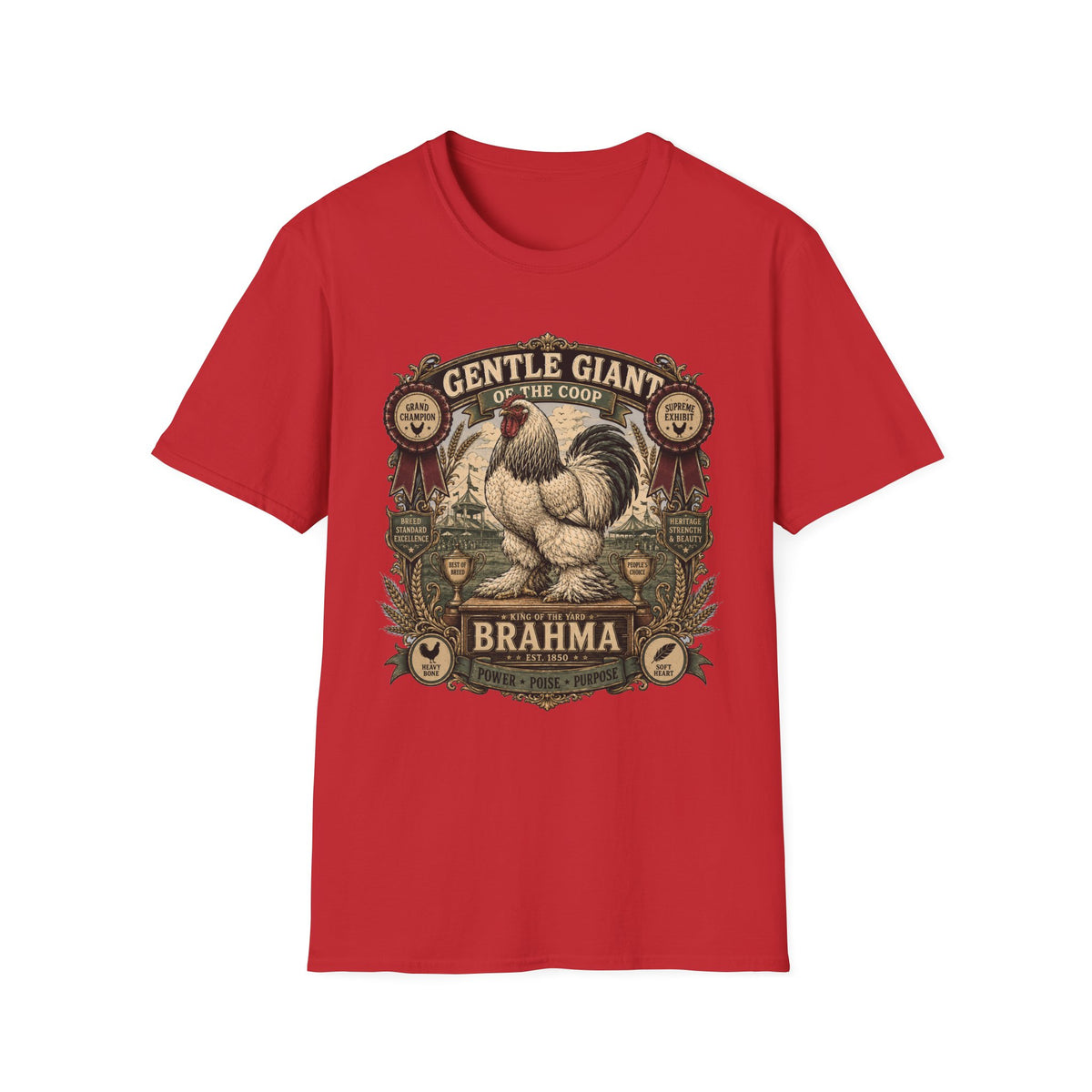 Gentle Giant Heritage Brahma T-Shirt — Prize Rooster Badge Tee