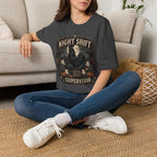 Night Shift Supervisor Ayam Cemani T-Shirt — Graveyard Rooster Graphic Tee