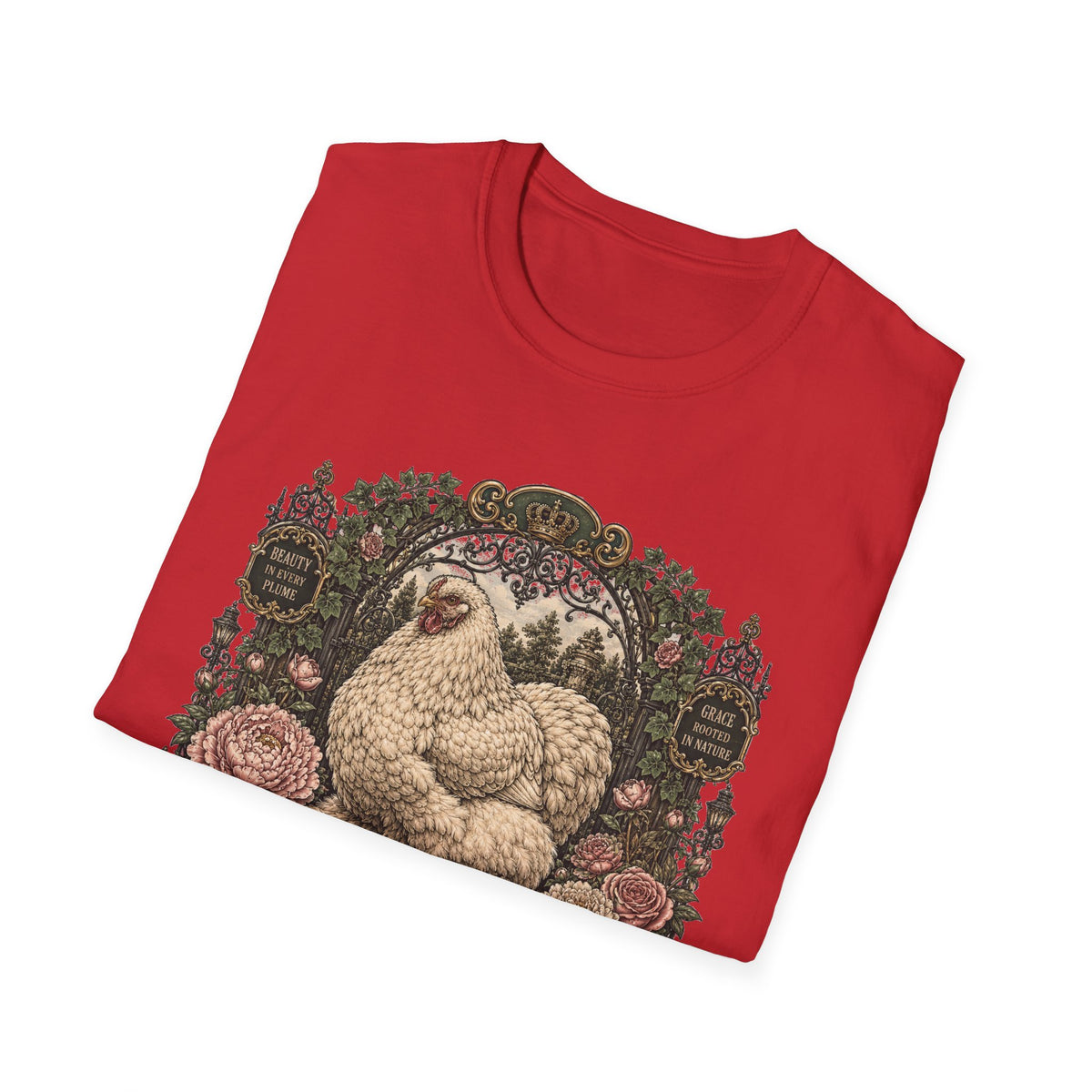 Queen of the Feathered Garden Cochin T-Shirt — Elegant Victorian Hen Tee