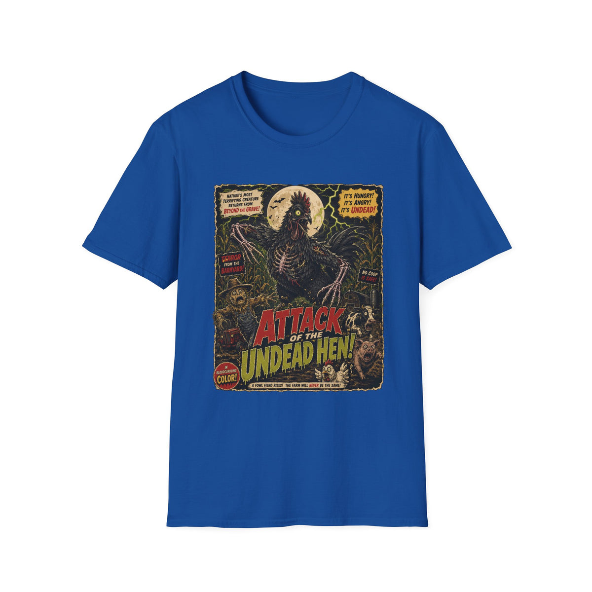 Attack of the Undead Hen T-Shirt — Zombie Chicken Halloween Tee