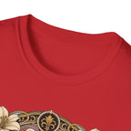 Strength in Grace Brahma Hen T-Shirt — Botanical Rooster Art Tee