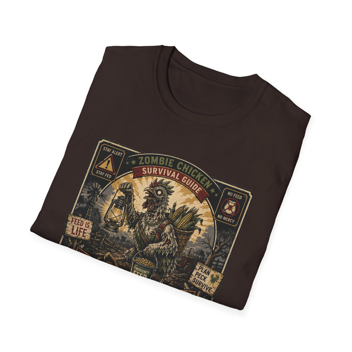 Zombie Chicken Survival Guide T-Shirt — Funny Flock Apocalypse Tee