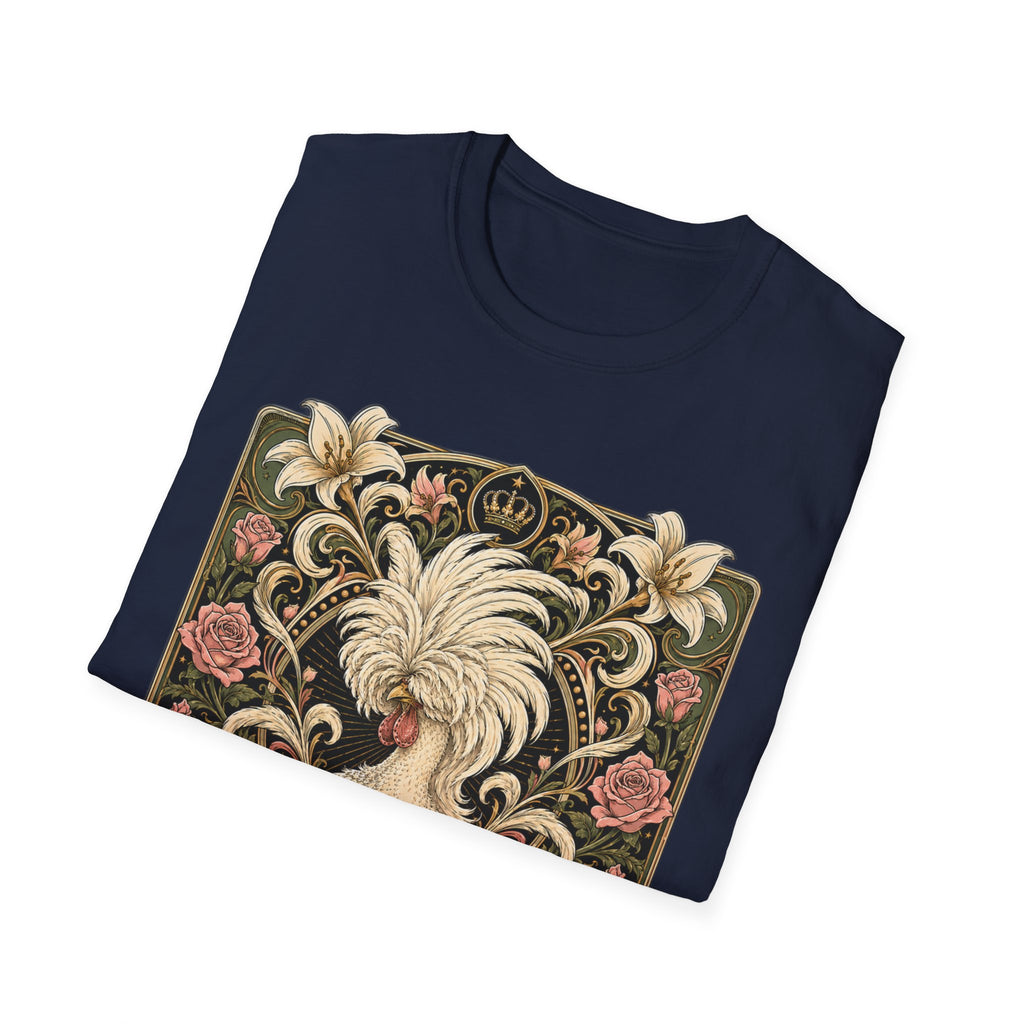 Crowned by Nature Polish Chicken T-Shirt — Vintage Botanical Hen Tee