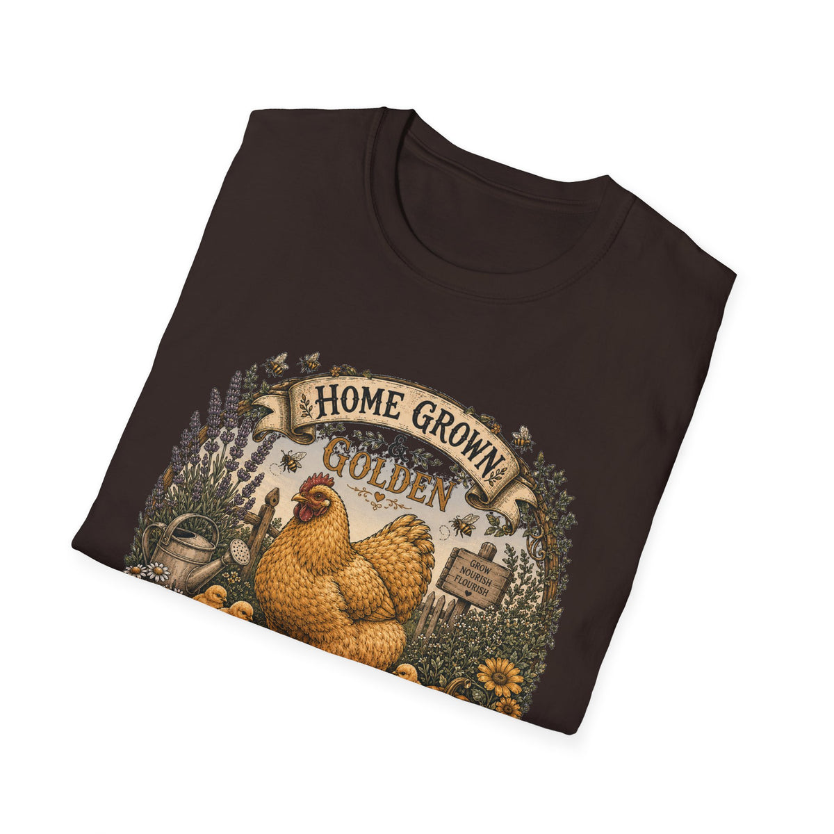 Home Grown and Golden Cochin T-Shirt — Garden Hen & Chicks Tee