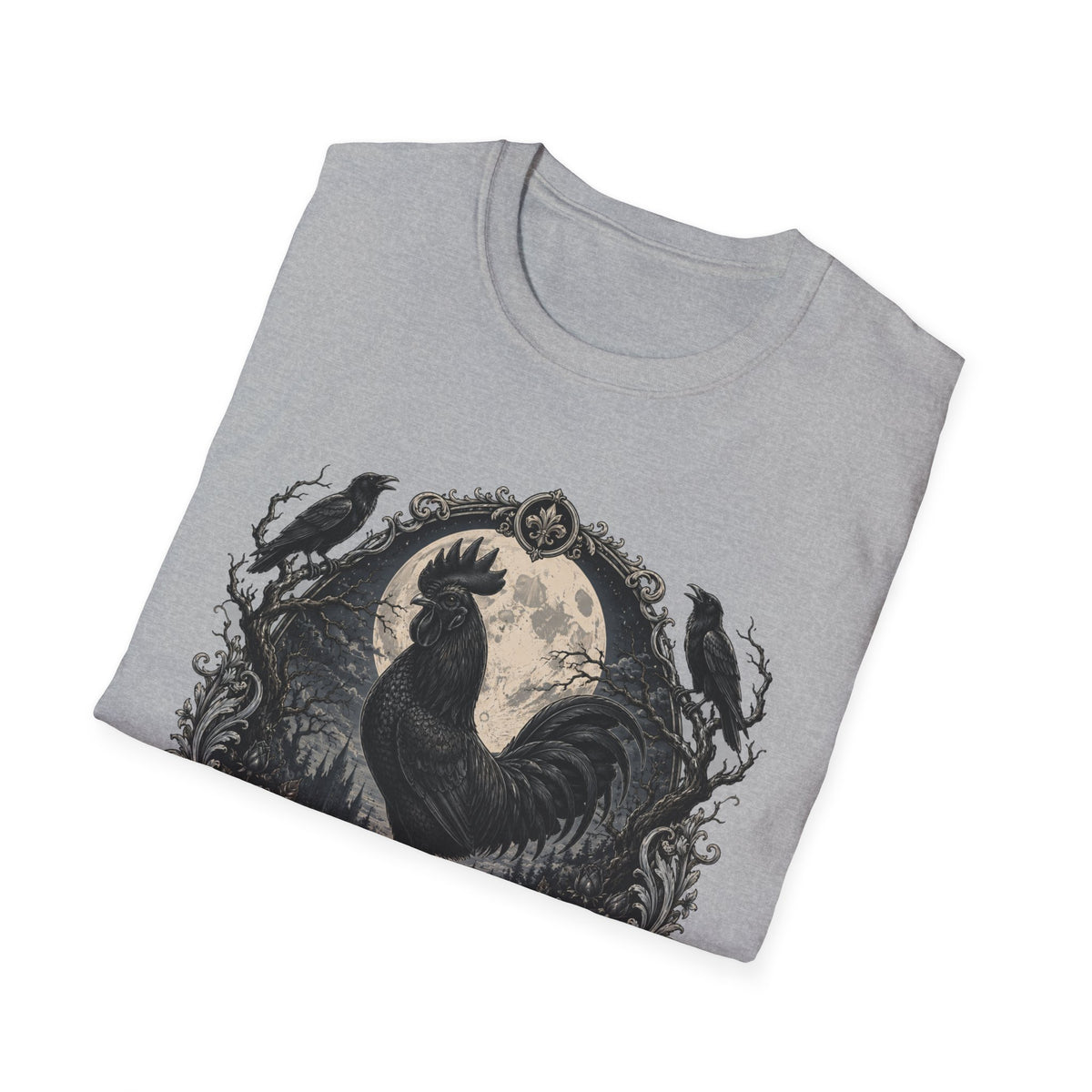 The Midnight Monarch Ayam Cemani T-Shirt — Moonlit Rooster Graphic Tee