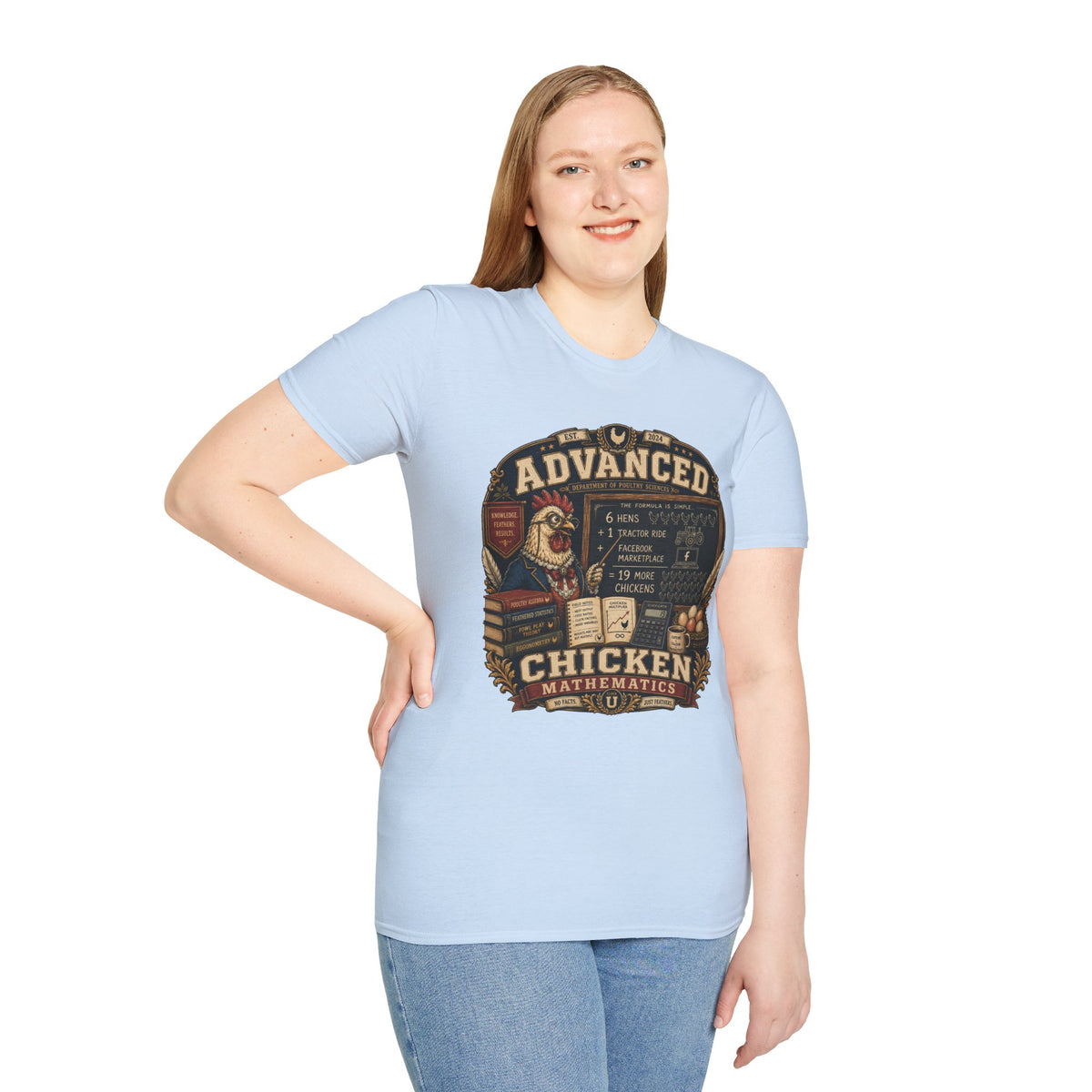 Department of Poultry Sciences T-Shirt — Chicken Math Formula Tee