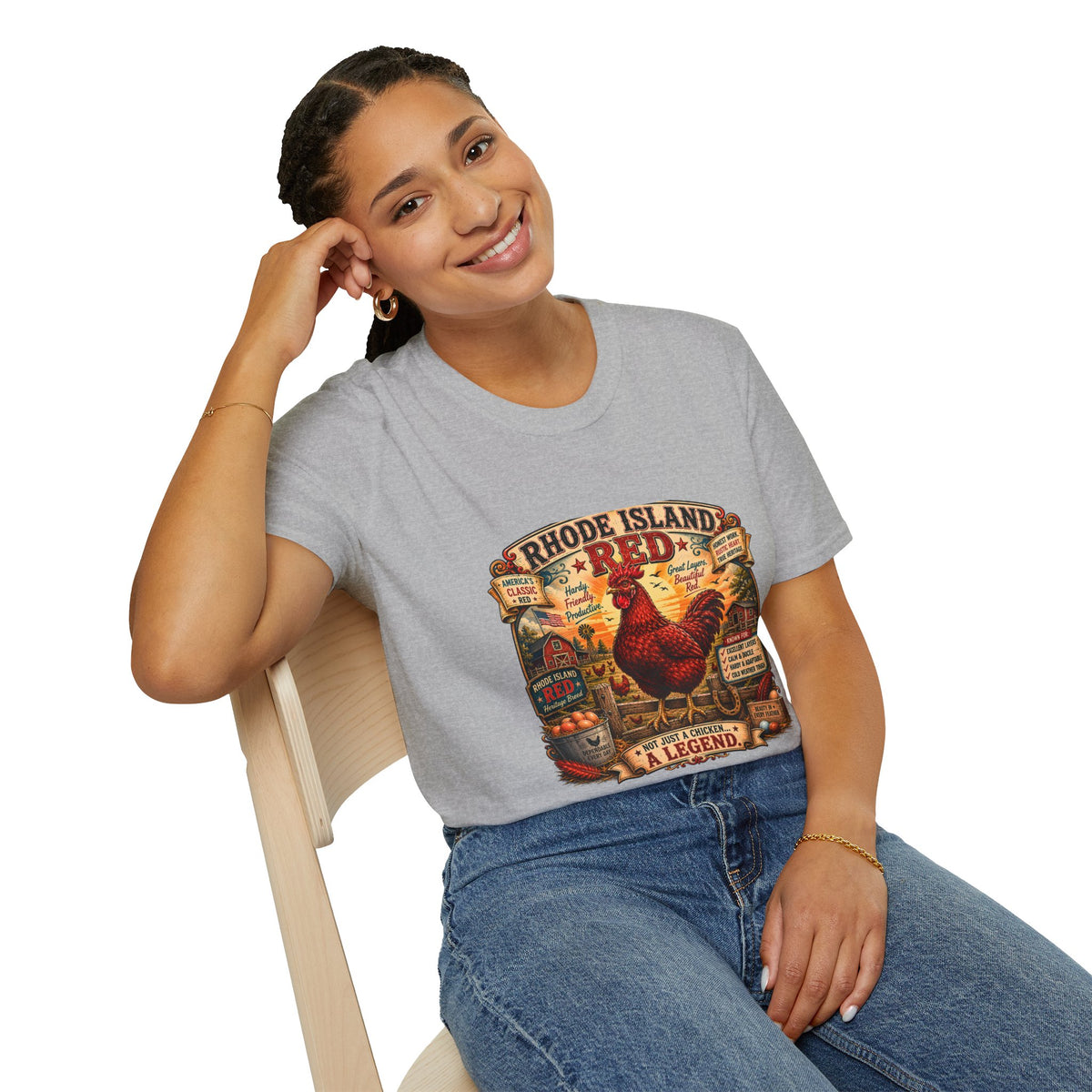 America's Classic Red T-Shirt — Vintage Rhode Island Red Label Tee